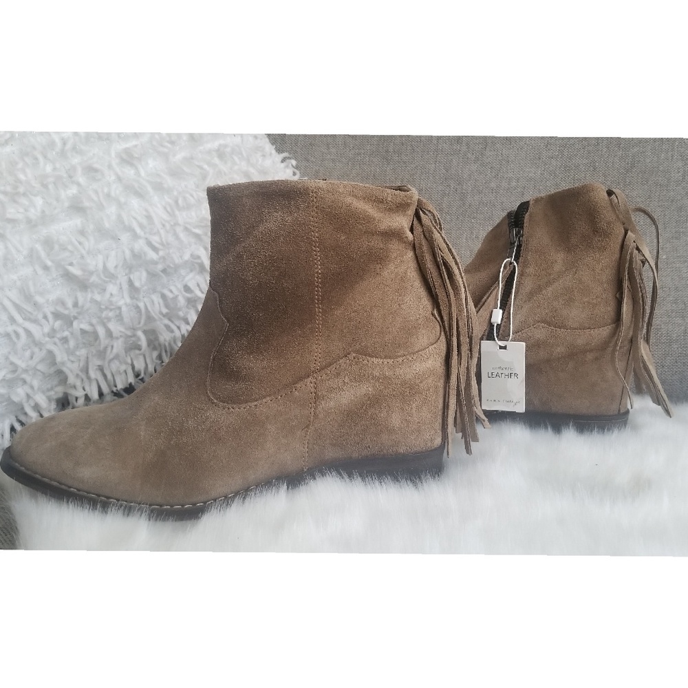 Zara wedge suede bootie